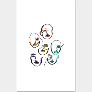 Rainbow Faces Posters and Art